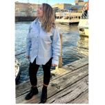 Vintage Womens Polycotton Seafarer Navy Chambray Shirt