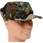 US Made Woodland USMC Single Ply Utility Cap with EGA