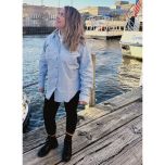 VINTAGE WOMENS COTTON SEAFARER NAVY CHAMBRAY SHIRT